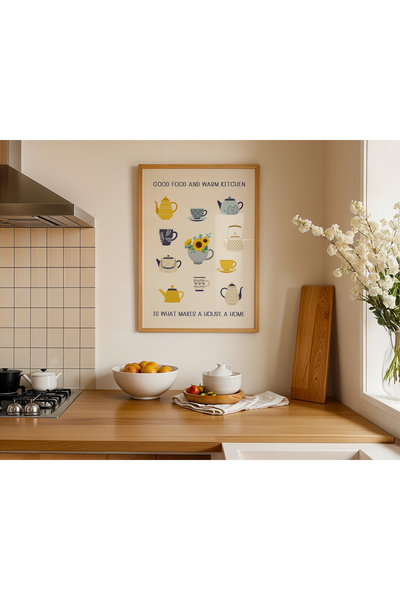 Peppy Rooms Doğal Ahşap Çerçeveli Tablo Mutfak,Kitchen,Dekorasyon Home PEPPY-103