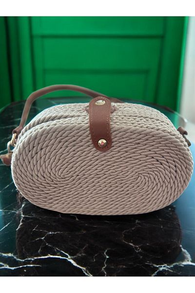Flow Mi̇sseale Straw Weave Crossbody Bag
