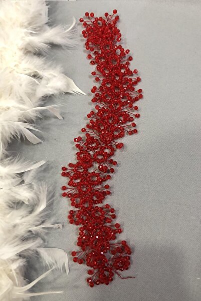 Hayalperest boncuk Accesoriu pentru păr și turban cu cristal roșu Selen