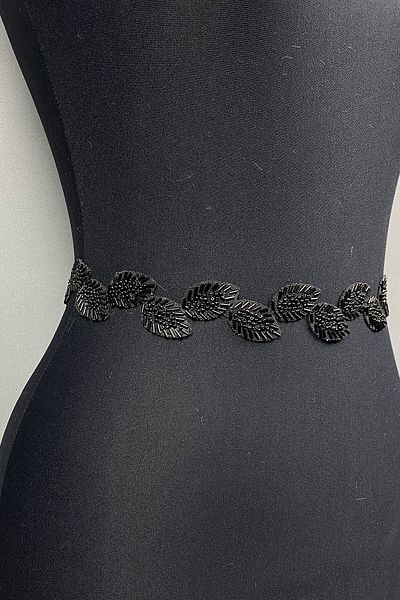 Hayalperest boncuk Curea de rochie detaliată din piatră neagră și accesoriu pentru talie