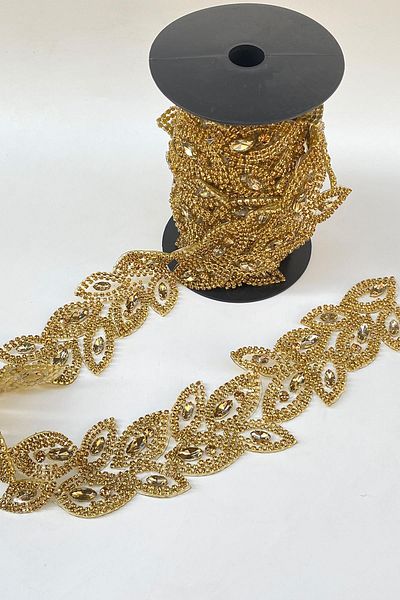 Hayalperest boncuk Bright Beaded Large Ironed Strip Border - Honey Color Sconce