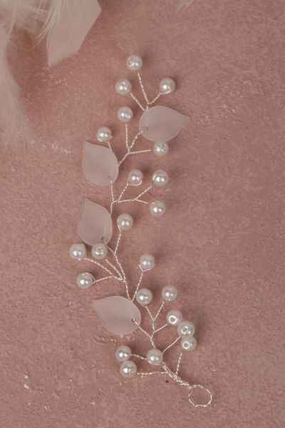 Hayalperest boncuk Double Sided Helen Beaded Bridal Hair and Turban Accessory