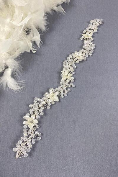 Hayalperest boncuk Accesoriu pentru păr și turban de mireasă cu model de flor...