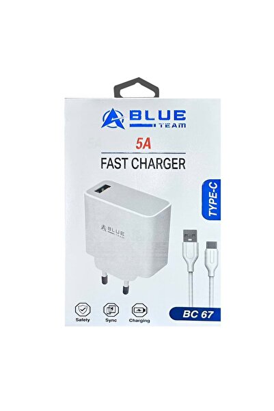 BlueTeam Şarj Adaptörü Type-C Quick Qualcomm 67 Watt Süper Hızlı BlueTeam BC-67