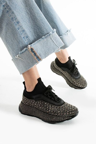 diclepolat Pantofi sport pentru femei Black-Platinum Stone - Talpă groasă și Velda