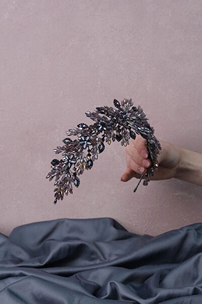 Hayalperest boncuk Κορδέλα μαλλιών με κρύσταλλο και στέμμα νυφικής χέννας Arden