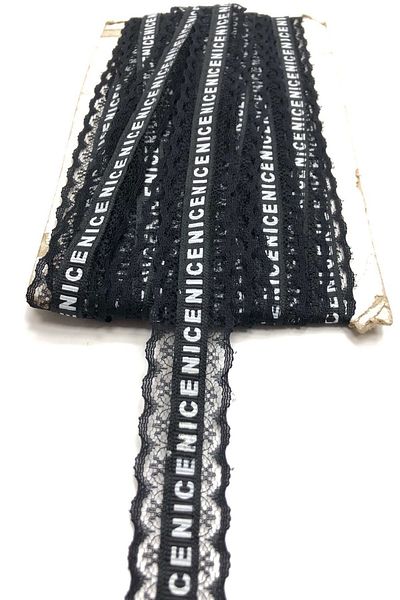 Hayalperest boncuk Black Written Lace Ribbon