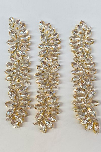 Hayalperest boncuk Bright Stone - Waterway Motif Συγκολλημένο Σίδερο και Απλίκα, Χρυσό Χρώμα
