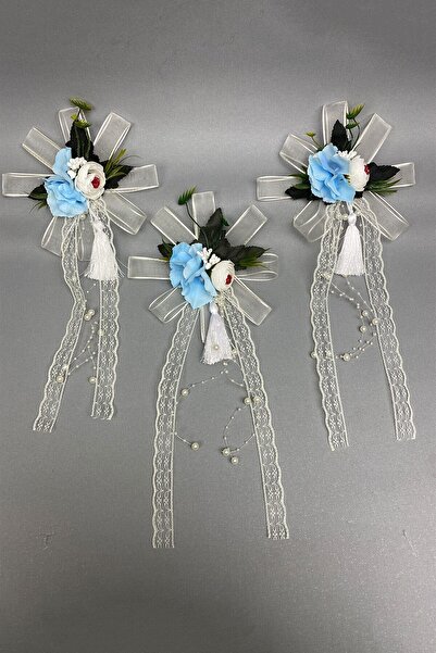 Hayalperest boncuk Bohça Bavul ve Konvoy Araba Süsü 3 Adet Koyu Mavi