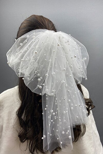 Limelia Αξεσουάρ μαλλιών με φιόγκο από τούλι με πέρλες