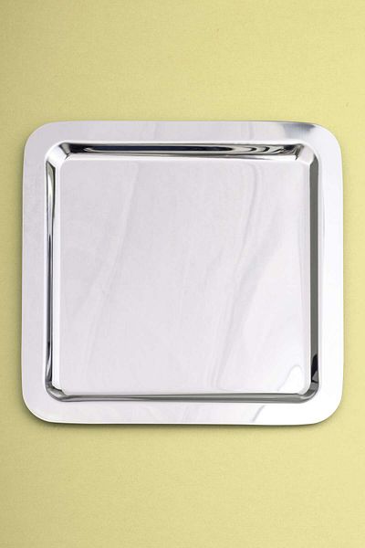 NY HOME 2-Piece Steel 22 cm Square Tee, Coffee, Cake Decorative Service Table