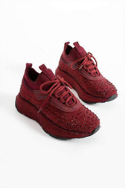 diclepolat Pantofi sport pentru damă Claret Red Stone - Talpă groasă și Velda