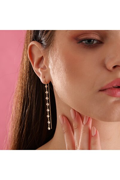 Queen Silver Jewelry 925 ayar gümüş. zirkon taşlı tamtur küpe