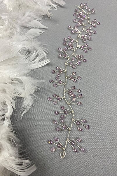 Hayalperest boncuk Accesoriu pentru păr cu coroană de mireasă cu margele Lila...