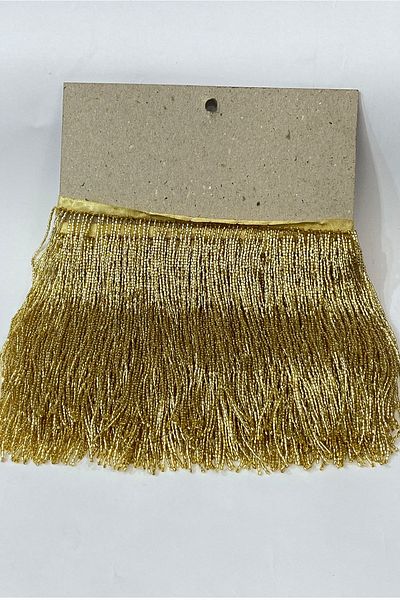 Hayalperest boncuk 15 Cm Beaded Decorative Fringe Tassel Ribbon Accessory - Golden Yellow