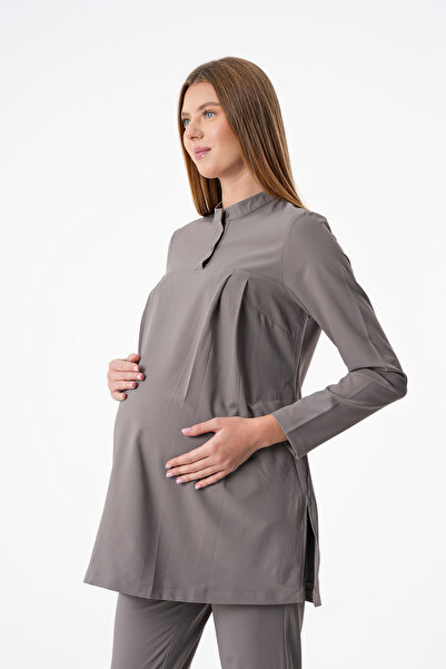 almesta Anka Hamile Hemşire Doktor Cerrahi Üst Forma Uzun Kol Scrubs