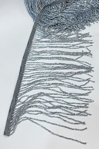 Hayalperest boncuk 15 Cm Silver Gray Beaded Fringe Tassel