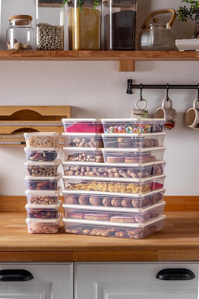 NY HOME Freshbox Set of 24 - Cream Storage Container Suitable for Microwave and Diffraction