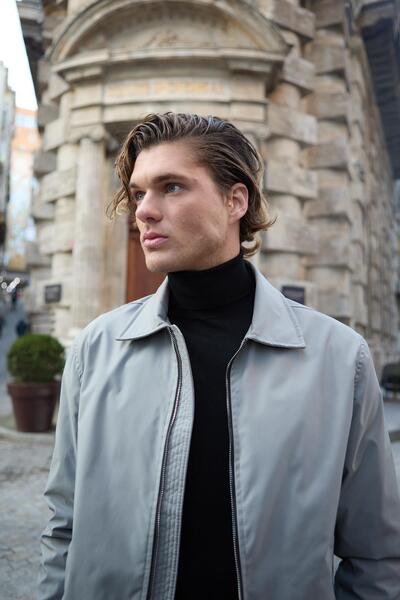 Danger Erkek Su Geçirmez Mevsimlik Gri Ceket Mont