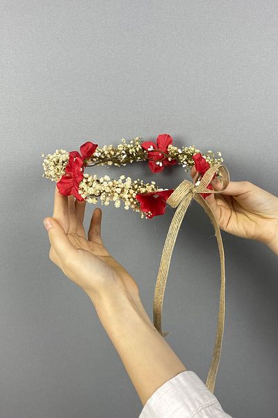 Hayalperest boncuk Accesoriu pentru păr de mireasă pentru fotografiere în aer liber cu hortensii