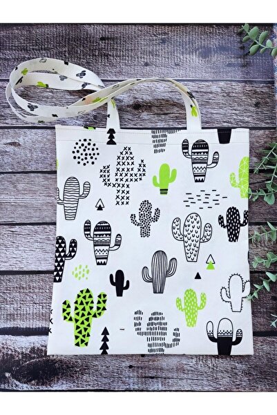 doktorbonem Υφασμάτινη τσάντα με σχέδιο κάκτου και λουράκι ώμου