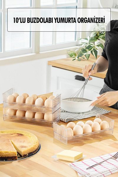 AC BOX 10-Piece Egg Bowl Organizer Organizer Fits the Refrigerator Shelf (Single)