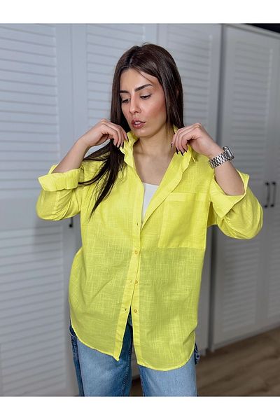DEZZİİ Cămașă galbenă de in