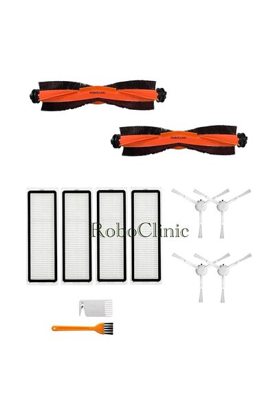 Roboclinic Xiaomi Robot Vacuum X10 Plus X20 Plus Compatible Spare Brush, Hepa Filter Set-12 Pieces