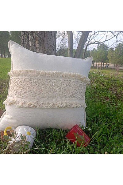 Demet Çeyiz Aksesuar Rüyalhome Decorative Lace Pattern Seat Pillow Cover Bohe...