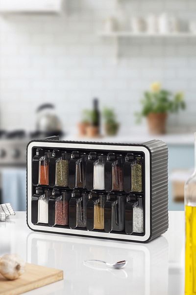 AC BOX 12-Piece Spice Set with Spoon & Stand and Lid