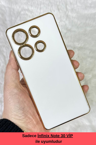 EMZTech Gold Kenarlı Silikon Note 30 Vip Kılıf
