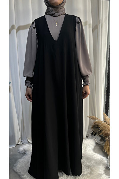 afife Medine İpeği Tesettür 2,Lİ Siyah Jile Gömlek Takımı