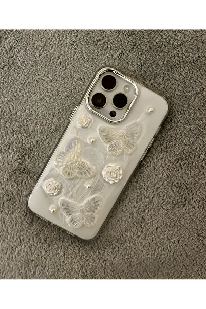 HYPERSOFT Iphone 16 Pro Max (6.9 inç) Uyumlu Simli Kabartma Figürlü Parlak Ep...