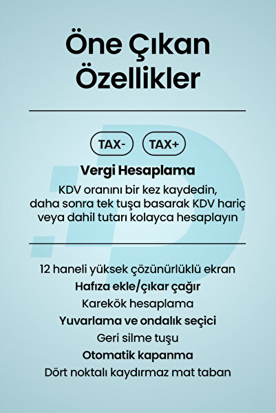 Daxi X-550 ULTRA BÜYÜK 12 HANELİ HESAP MAKİNESİ, 17x17cm