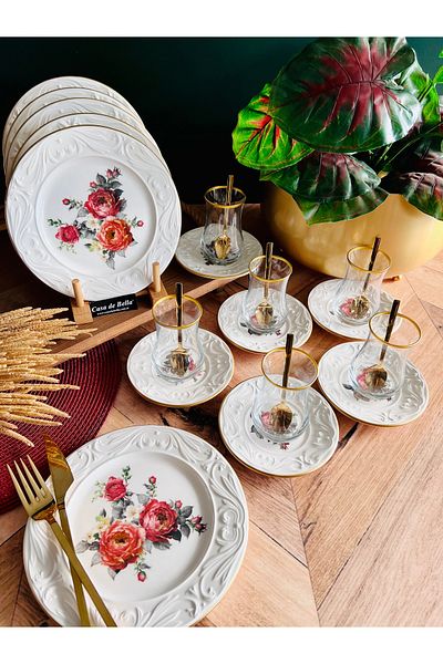 CASA DE BELLA Cabo Da Roca 18 Pieces 6-Person Gilded Tea Set