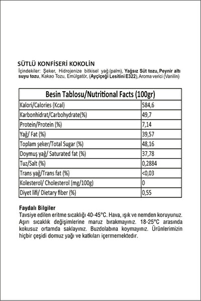 COCOMEKS Sütlü Çikolata Konfiseri Kokolin 1 Kg
