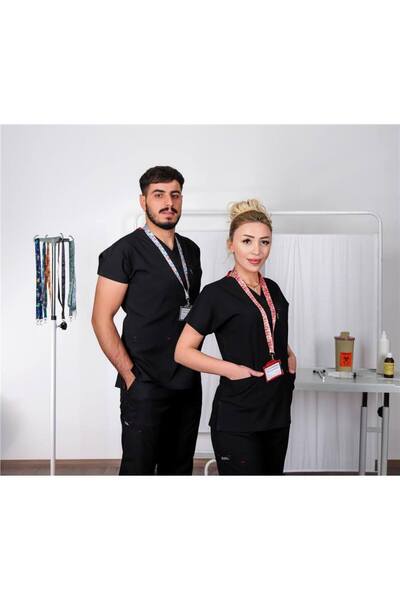 doktorbonem Likralı Cerrahi Forma Unisex Hemşire Doktor Sağlıkçı Forması Scru...