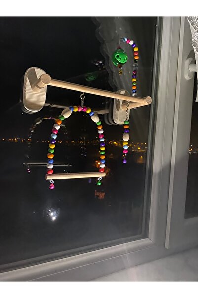 ADAPATİ PET Fun Bird Glass Parkure with 4 Sauges with Swing