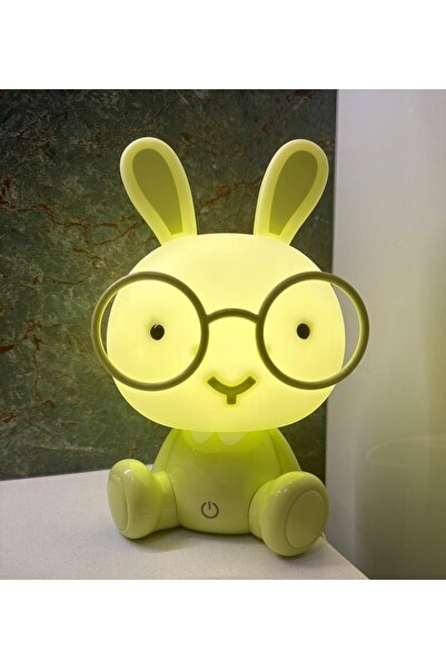 HEDİYEBİZİZ Tatlı Tavşan Gece Lambası Büyük Boy Ayarlanabilir Işık Özellikli ...