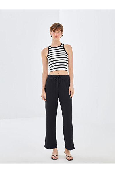 LC Waikiki بنطلون نسائي مستقيم بخصر مطاطي