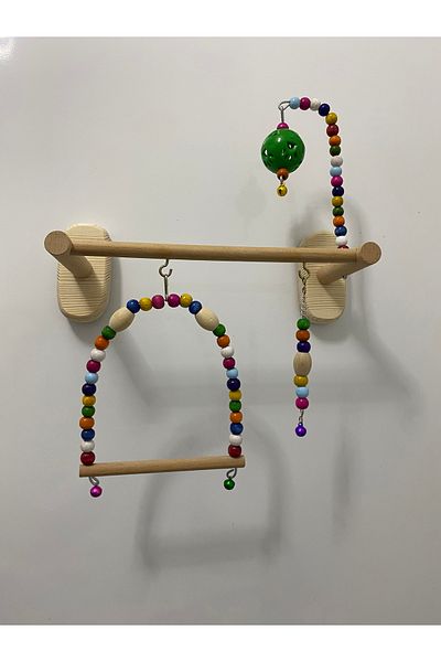 ADAPATİ PET Fun Bird Glass Parkure with 4 Sauges with Swing
