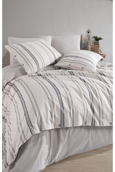 DenLife Cream Color Double Elastic Duvet Cover Set