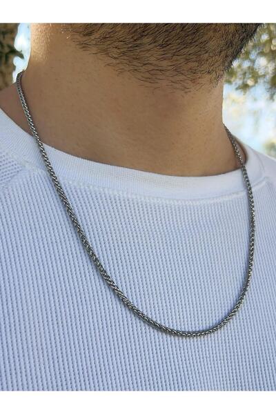 Piercing Market Steel & Silver قلادة رجالية من الفولاذ موديل 316 لتر بتصميم مقاوم للصدأ ومقاوم للتشويه