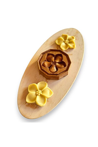 wood and craft Ahşap Çiçek Desenli Kurabiye Kalıbı | Beş Yapraklı Çiçek Model...