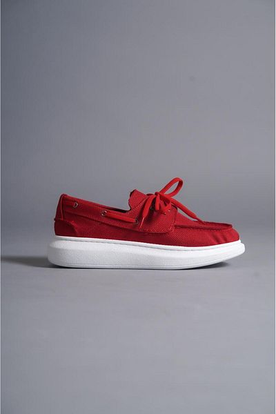 Knack High Sole Seasonal Linen Shoes 009 Red