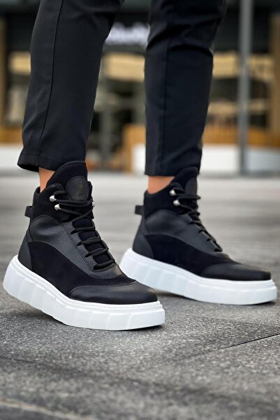 Knack Yüksek Taban Bot 104 Siyah (Beyaz Taban)