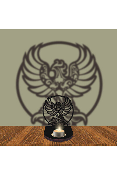 Home Anka kuşu Özel Tasarım siyah Gölge Mumluk 3D lazer ahşap mdf kesim mum ı...