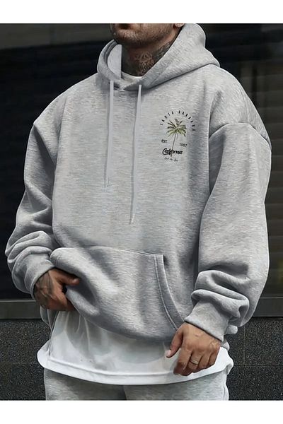 FULL TOLERANCE Tropical Palm Tree Printed Oversize Sweatshirt