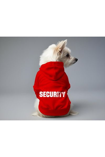MPZ Pets Cat and Dog Outfit & Gown - Red Hoodie Security