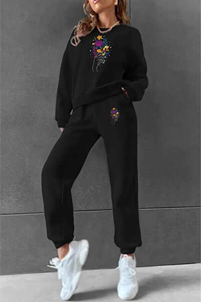 Generic Brand Women's Cotton Floral Print Tracksuit Set